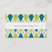 Carte De Visite Jacquard bleu et vert (Dos)