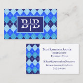 Carte De Visite Jacquard bleu Marque d'affaires unique (Devant / Derrière)