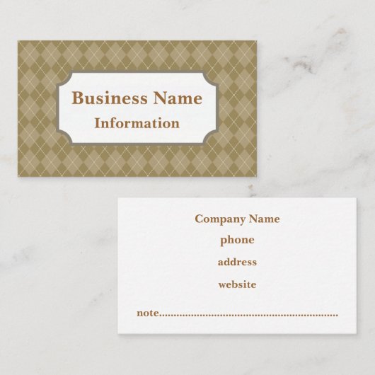 Carte de visite Jacquard café (Devant / Derrière)