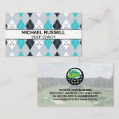 Carte De Visite Jacquard Golf Clubs Motif (Devant / Derrière)