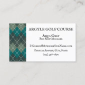 Carte De Visite Jacquard gris et turquoise foncé (Dos)