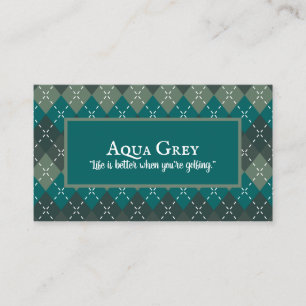 Carte De Visite Jacquard gris et turquoise foncé