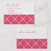 Carte De Visite Jacquard rose et framboise (Devant / Derrière)