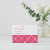 Carte De Visite Jacquard rose et framboise (Debout devant)