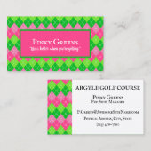 Carte De Visite Jacquard rose et vert blanc Stitch Preppy Golf (Devant / Derrière)