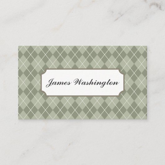 Carte de visite Jacquard vert classique (Devant)