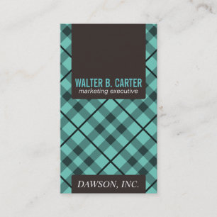 Carte De Visite Jacquard vertical (vert et Brown Aqua)