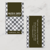 Carte De Visite Jacquard vertical (vert jaune et blanc) (Devant / Derrière)