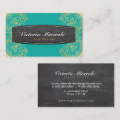 Carte De Visite Jade vintage en carton rouge (Devant / Derrière)