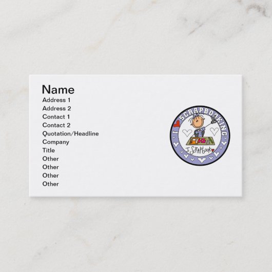 Carte De Visite J'adore le scrapbooking (Devant)