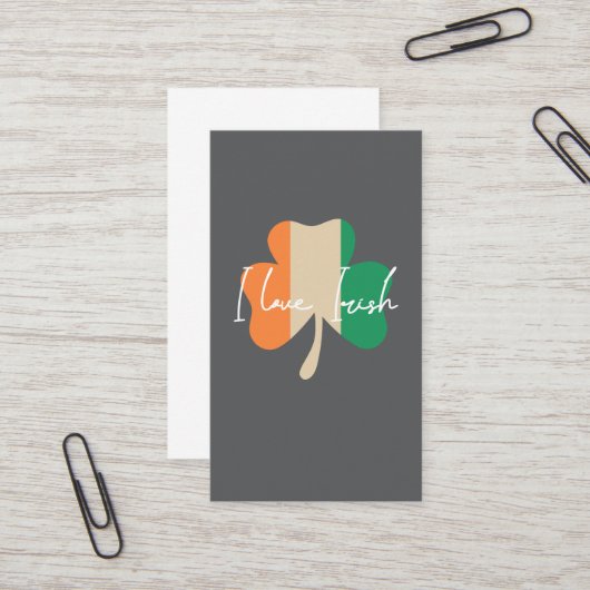 Carte De Visite J'adore l'irlandais ! (Devant/Arrière en situation)