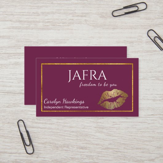 Carte De Visite Jafra, représentant indépendant de la Bourgogne et (Devant/Arrière en situation)