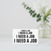 CARTE DE VISITE J'AI BESOIN D'UN EMPLOI (Debout devant)