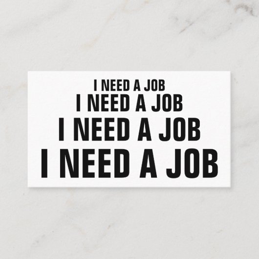CARTE DE VISITE J'AI BESOIN D'UN EMPLOI (Devant)