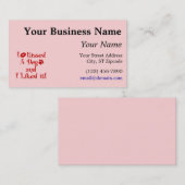 Carte De Visite J'ai embrassé un chien (Devant / Derrière)