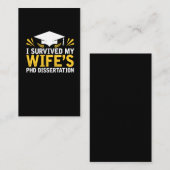 Carte De Visite J'ai survécu à la dissertation du PhD de mon (Devant / Derrière)