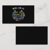 Carte De Visite J'Ai Une Pièce De Puzzle De Sensibilisation sur l' (Devant / Derrière)