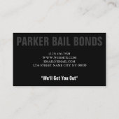 Carte De Visite Jail Bail Bonds Company (Dos)