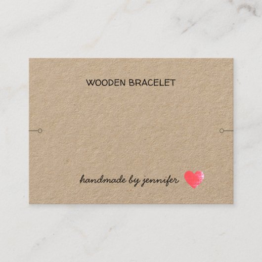 Carte De Visite J'aime Coeur fait main par nom Bracelet Porte mign (Devant)