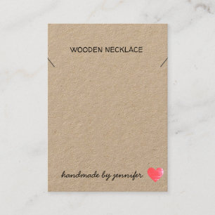 Carte De Visite J'aime Coeur fait main par nom Collier Porte migno