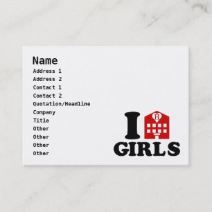 Carte De Visite J'aime des filles d'hôtel