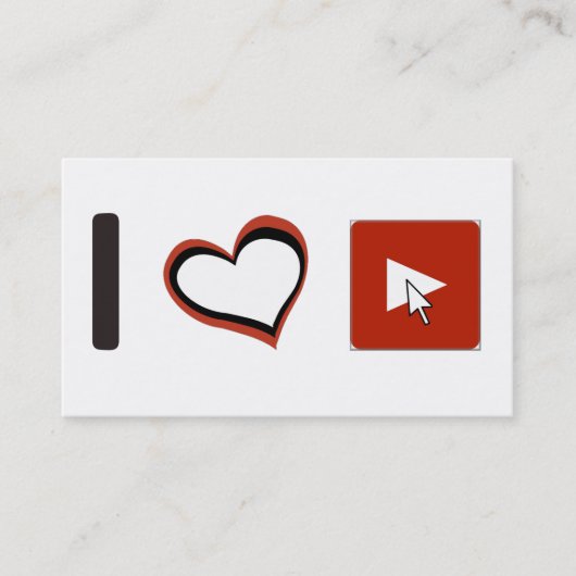 CARTE DE VISITE J'AIME DES SYMBOLES DE YOUTUBE (Devant)