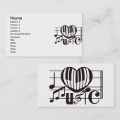 CARTE DE VISITE J'AIME LA MUSIQUE (Devant / Derrière)