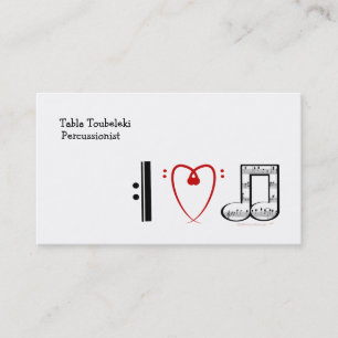 Carte De Visite J'aime la musique (les notes de coeur d'I)