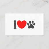 Carte De Visite J'aime l'animal de compagnie - Choisir la couleur  (Dos)