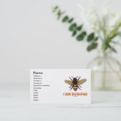 Carte De Visite J'aime l'apiculture (l'abeille) (Debout devant)
