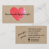 Carte De Visite J'aime le coeur fait main sur les médias sociaux (Devant / Derrière)