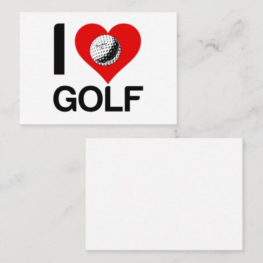 CARTE DE VISITE J'AIME LE GOLF (Devant / Derrière)