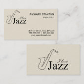 Carte De Visite J'aime le jazz (Devant / Derrière)