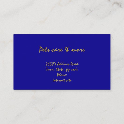 Carte De Visite J'aime les chats - or (Dos)