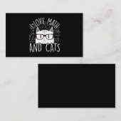 Carte De Visite J'Aime Les Maths Et Les Chats Cute Kitty Chat (Devant / Derrière)