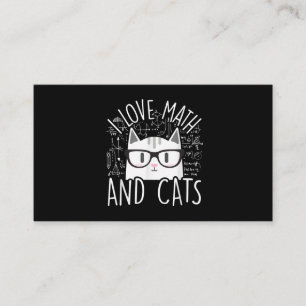Carte De Visite J'Aime Les Maths Et Les Chats Cute Kitty Chat