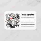 Carte De Visite J'aime les monstres parce que les gens aiment les (Devant)