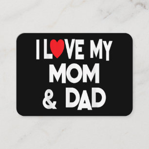 Carte De Visite J'aime ma maman et papa - Célébrer la famille Mère