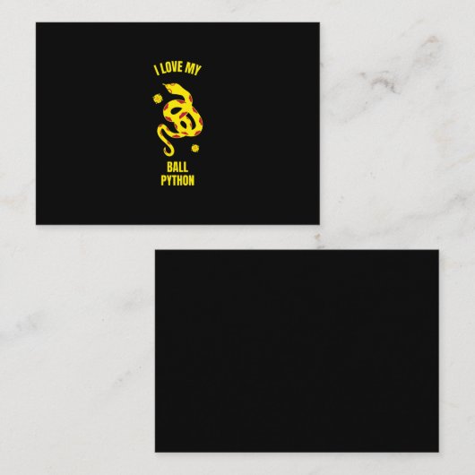 Carte De Visite J'aime mon ballon python drôles reptile animal ser (Devant / Derrière)