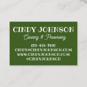 Carte De Visite Jalapeno Jalapeño Poivre Chaud Relish Fabriqué Par (Dos)