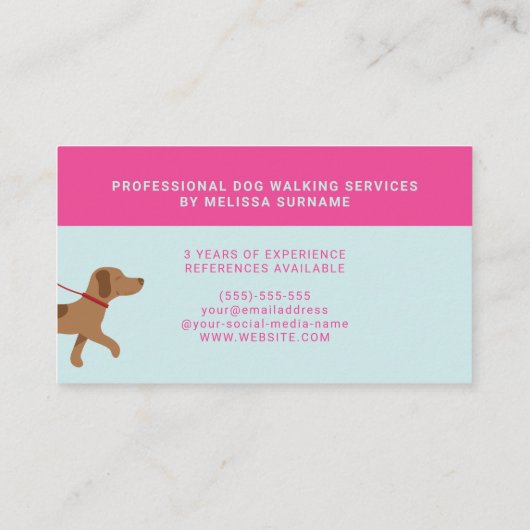 Carte De Visite Jambes et un chien Brown mignon - Chien services d (Dos)