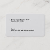 Carte De Visite Jambon radio amateur (Dos)