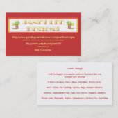 Carte De Visite Janet Lee Designs (Devant / Derrière)