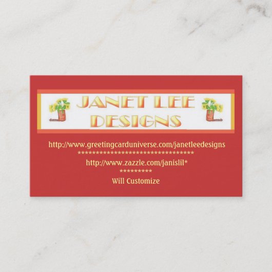 Carte De Visite Janet Lee Designs (Devant)