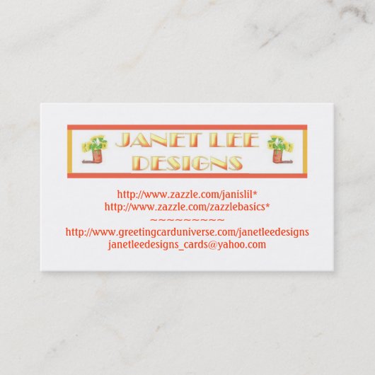 Carte De Visite Janet Lee Designs-Carte de visite (Devant)