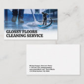 Carte De Visite Janitor Mopping | Logo des services de nettoyage d (Devant / Derrière)