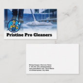 Carte De Visite Janitor Mopping | Travaux de nettoyage de collier (Devant / Derrière)