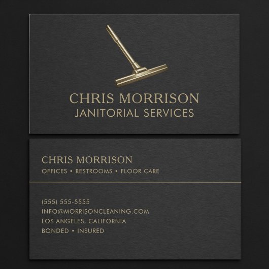 Carte De Visite Janitorial Services Professional