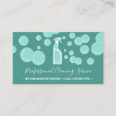 Carte De Visite Janitorial turquoise de la servante de nettoyage d (Devant)