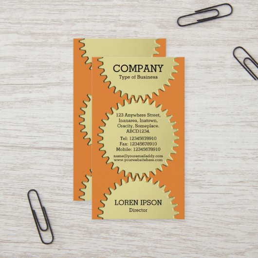 Carte De Visite Jantes à trois roulettes - Orange (Devant/Arrière en situation)
